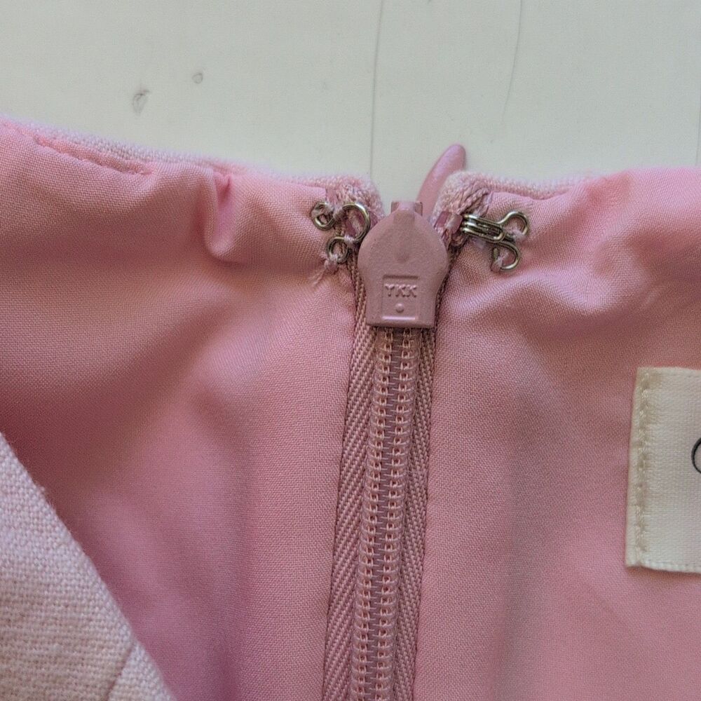 Eliza J Pink Solid Sheath Dress 3/4 Sleeve Rnd Neck Knee Length Zip Lined Sz 10 - Picture 7 of 12
